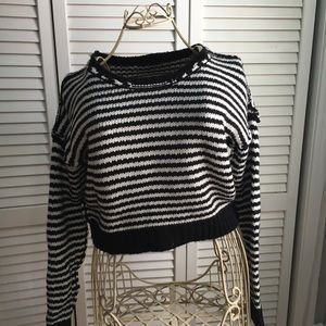 cropped striped sweater